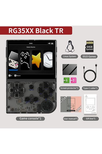 Choice 64G RG35XX New BlackT ANBERNIC RG35XX Plus/RG35XX Retro Handheld Game Console 3.5″ IPS Screen Linux