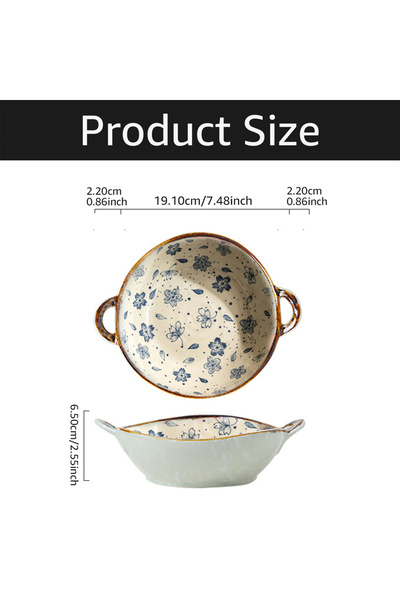 Choice وعاء نودلز ياباني منزلي مقاس 7.5 بوصة، وعاء حساء سيراميك بمقبض، وعاء س...