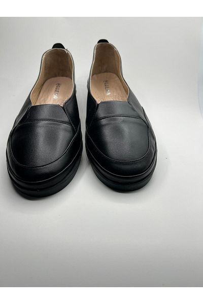NEWGÜLTEKİN Genuine Leather Soft Comfortable Fit Very Stylish Large Size Ballet Flat