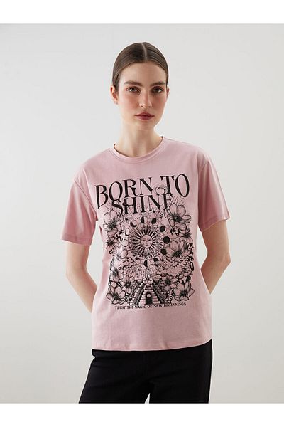 LC Waikiki Tricou de damă cu imprimeu cu decolteu rotund de sezon nou - S5KR10Z8