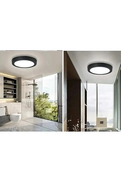 Cata Ct-5235 18W Panel Led Luminaire Black Round Surface Mounted Metal Case White Light 6400K