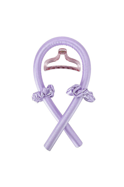 Choice مكواة تجعيد الشعر أرجوانية اللون بدون حرارة مع مشبك، إسفنجة إي في إيه،...