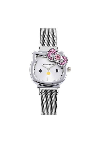 Miniso kt-white Kawaii Anime Hellokitty Magnetic Strap Diamond Watch Sanrio Cartoon Wristwatch Girl's Watc