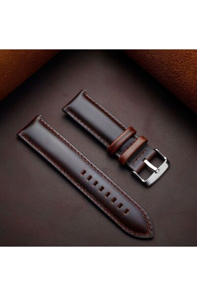 Choice سوار ساعة من الجلد الطبيعي سريع الفك باللون البني الداكن مقاس 20 مم، م...