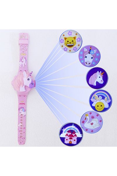 Miniso 6ty-djs 3D Cartoon Stitch Kids Watches For Girls Projection Unicorn Mickey Children Watch Digital Cl