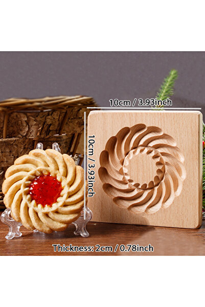 Choice قوالب تقطيع البسكويت الخشبية ثلاثية الأبعاد للخبز بنفسك، قوالب البسكوي...