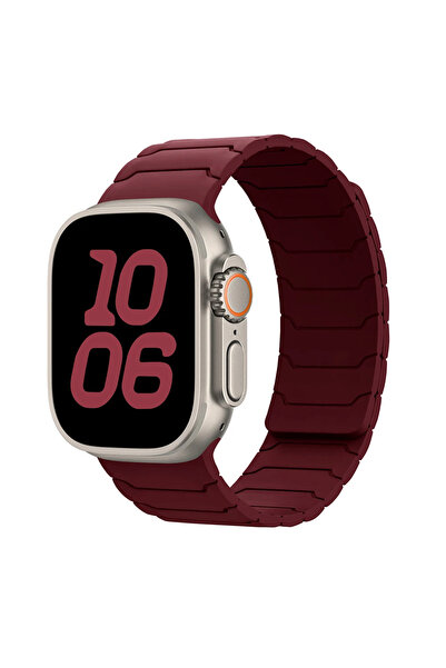 Choice S10 42-38 40 41 مم 05 حزام أحمر نبيذي لساعة Apple Watch ultra 2 Band 4...