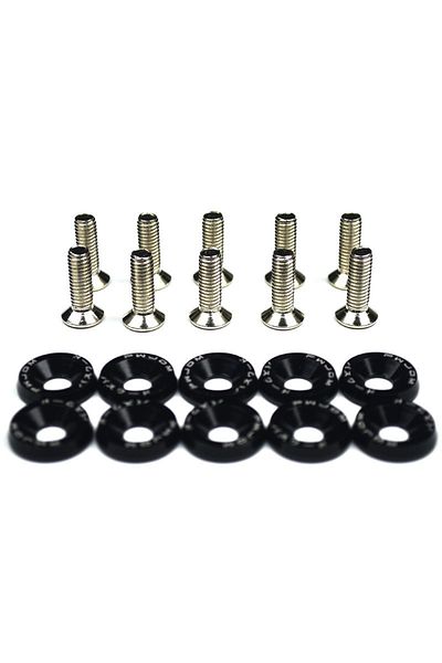 Choice black 10pcs Car Modified Hex Fasteners Fender Washer Bumper Engine Concave Screws Aluminum JDM Fende