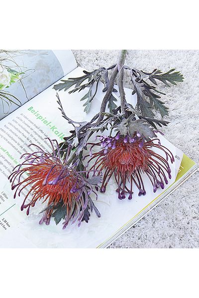Choice PURPLE Artificial Flowers Short Branch Crab Claw 2 Fork Pincushion Christmas Garland Vase for Home W
