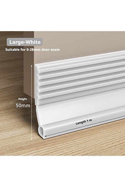 Choice3 1M Large White 28/50mm Height Door Seal Strip Flexible Soft TPE Under...