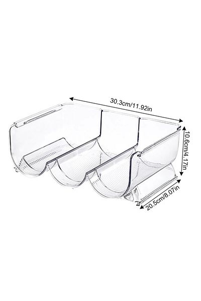 Choice L Clear Refrigerator Wine and Water Bottle Holder, Stackable Plastic Wine Rack Storage Organizer f.
