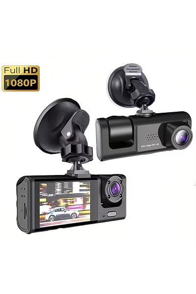 Choice Y30B-no card Dash Cam W/ IR Night Vision Loop Recording & 2" IPS Screen 1080P 3 Camera ， DVR recorde