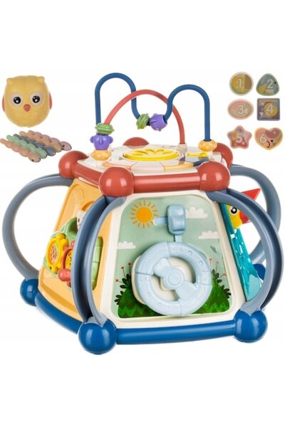 ideal STORE Cub educativ 8 in 1 Multi Box idealStore, Jucarie Multipla Intera...