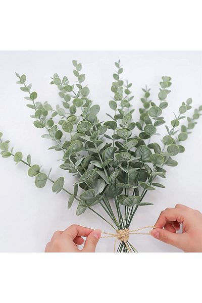 Choice 5Pcs A 5/10/20Pcs Artificial Eucalyptus Leaves Stems Bulk Silver Dollar Leaf Picks Plant Fake Flower