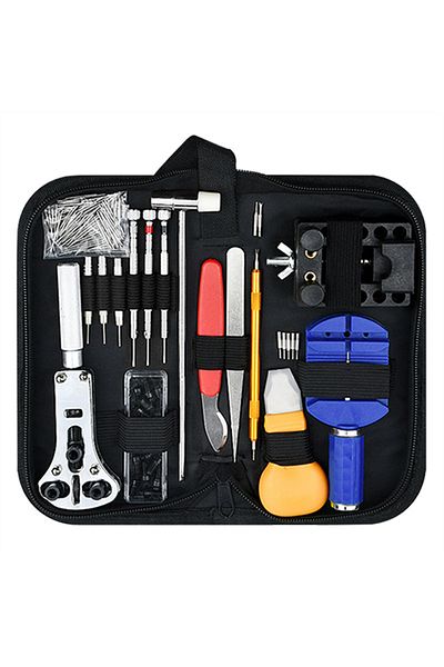 Choice black 147 Pcs Watch Opener Repair Tool Kit Watch Case Repairing Opener Strap Link Storage Bag Screwd