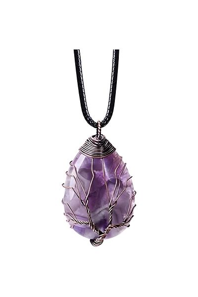 Choice Amethyst Handmade Natural Crystal Rose Quartz Tree Amethyst Pendant Jewelry Couple Decoration DIY Gi