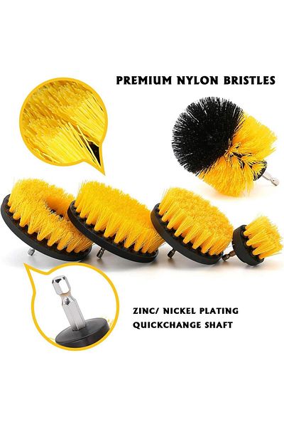 OEM Set of 5 rotating plastic brushes, Latauar, for cleaning surfaces, carpets, with adapter