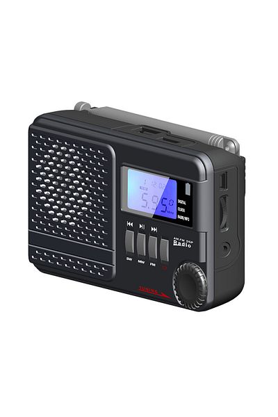 Choice green product Portable AM/FM/SW big Rechargeable battery operate clock Radio with MP3 ,sleep, USB f