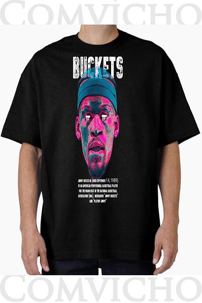 COMVİCHO Unisex Buckets V1 Design Printed Oversize T-Shirt