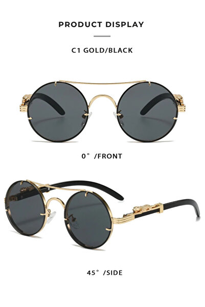 Choice C1 Men Vintage Round Sunglasses Fashion Double Bridge Multicolor Shade...