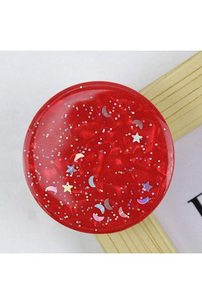 Choice Red Pop Grip 3D Finger Phone Holder Grips Tok Sockets Starry Sky Glitter Drop Glue Mobile Phone and