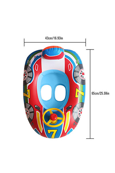 Choice سيارة صغيرة قارب أزرق أنبوب حلقة سباحة للأطفال لعبة قابلة للنفخ حلقة س...