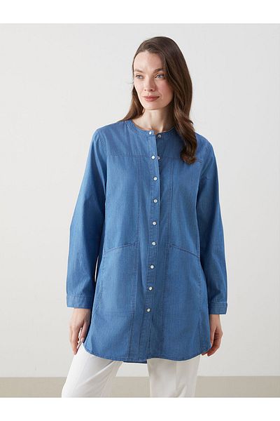 LC Waikiki New Season Crew Neck Women's Jean Tunic - S5I230Z8