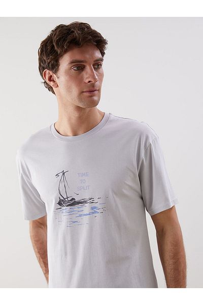 LC Waikiki New Season Crew Neck Short Sleeve Printed Combed Cotton Men's T-Shirt - S5J819Z8