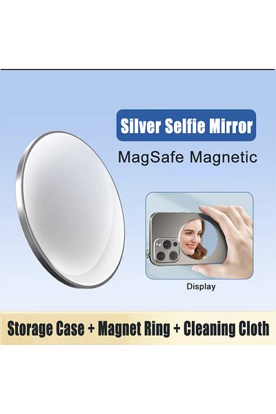Choice Silver-Selfie Mirror MagSafe Magnetic Phone Rear Selfie Vlog Mirror HD Photo Assist Camera Convex Mi