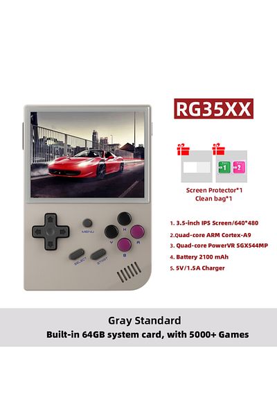 Choice 64G RG35XX Grey ANBERNIC RG35XX Plus/RG35XX Retro Handheld Game Console 3.5″ IPS Screen Linux Portab