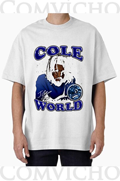 COMVİCHO Unisex Cole Vorld V1 Design Printed Oversize T-Shirt