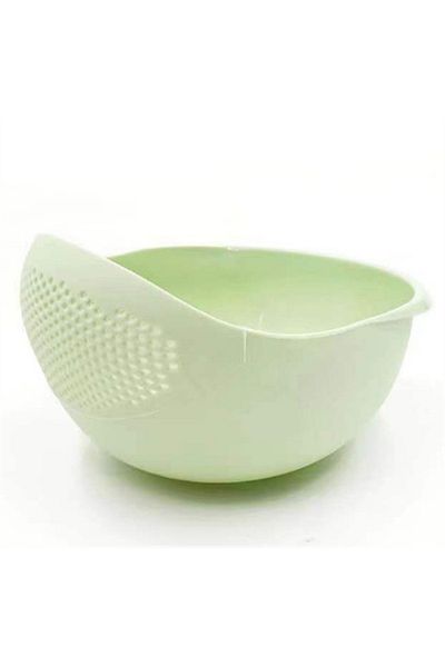 Choice Green Multifunctional Rice Wash Basket Kitchen Plastic Rice Strainer Drainer Fruits Vegetables Washi