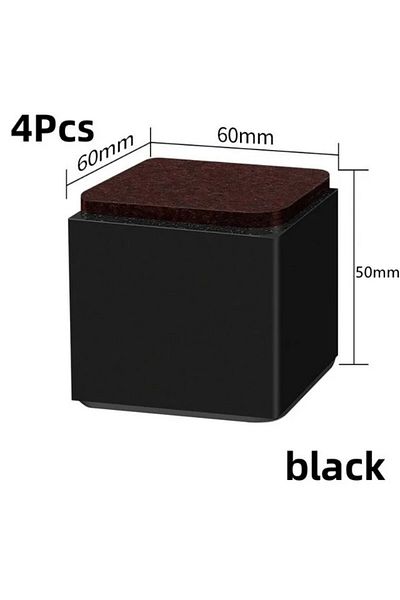 Choice M-Square-black-50mm 4Pcs Heavy Furniture Heightening Foot Pad Sofa Bed Table Chair Wear Resistant An