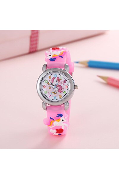 Choice ساعة كوارتز إلكترونية للطلاب والأطفال بتصميم يونيكورن كرتوني ملون وعصر...