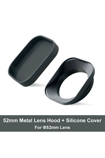 Choice 52mm Lens Hood Metal Camera Square Lens Hood Universal Retro Reduce Light for Fuji Fujifim 39mm 43mm