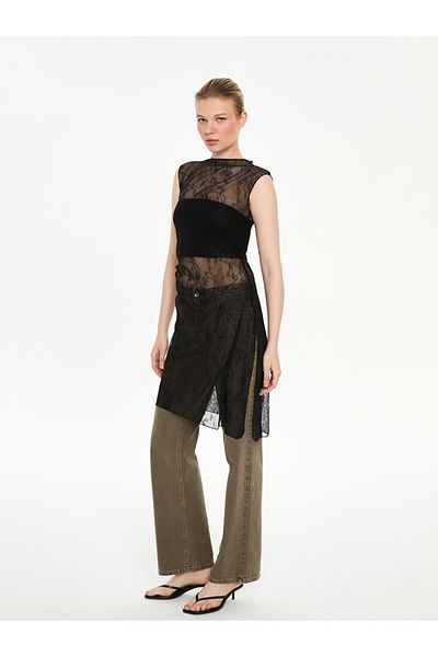 LC Waikiki New Season Asymmetric Cut Lace Women's Tunic - S5Ng47Z8