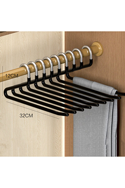 Choice 5 قطع سوداء 10/5 قطع من شماعات السراويل المصنوعة من الفولاذ المقاوم لل...