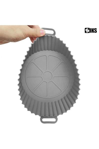 SIKS Silicone Protective Tray for Air Fryer, Universal, For Deep Fryer, Frying, Baking, Gray