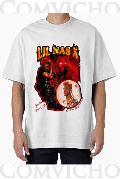 COMVİCHO Unisex Lil Nas X V1 Design Printed Oversize T-Shirt