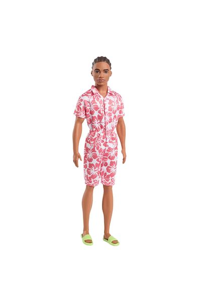 Barbie FASHIONISTAS BOY DOLL IN HAWAIIAN STYLE DRESS AND GREEN SANDALS