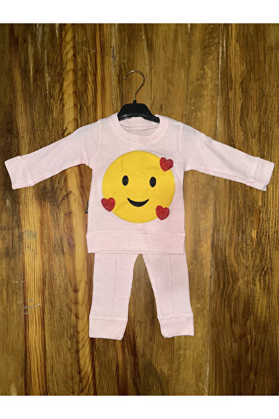 KAZAX 3-12 Months Emoji Detailed Suit Pink