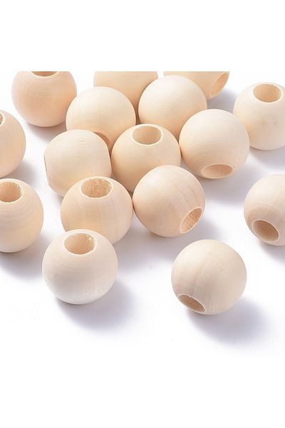 Choice 20 pc Unfinished Wood Beads Natural Wooden Loose Beads Spacer Beads Macrame Beads Large Hole Bead...