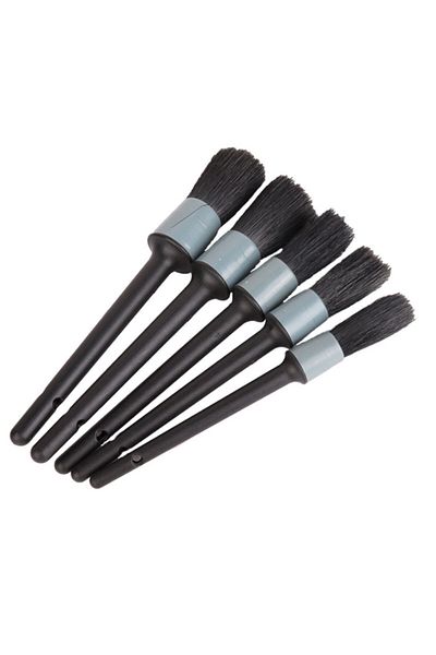 OEM Set of 5 professional brushes Grey for cleaning car interior and exterior, body elements, dashboard,