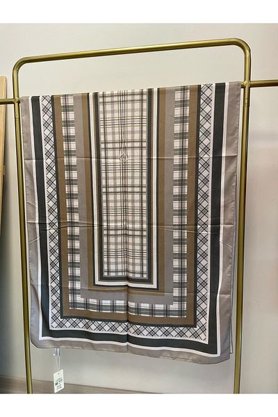 MENESSA Cotton Voile Delux Plaid Pattern Shawl