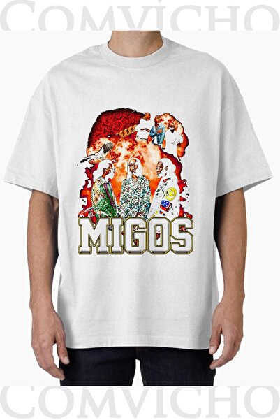 COMVİCHO تي شيرت مطبوع بتصميم ميجوس v3 للجنسين