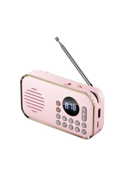 Choice pink Wireless Stereo Bluetooth Speaker with Multi-band Radio Function HIFI Sound Support BT U Disk T