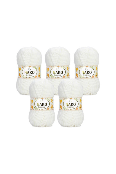 NAKO Bonjour Örgü İpliği 5’li Paket – 100g x 5 – Kalın Sonbahar-Kış İpliği – ...