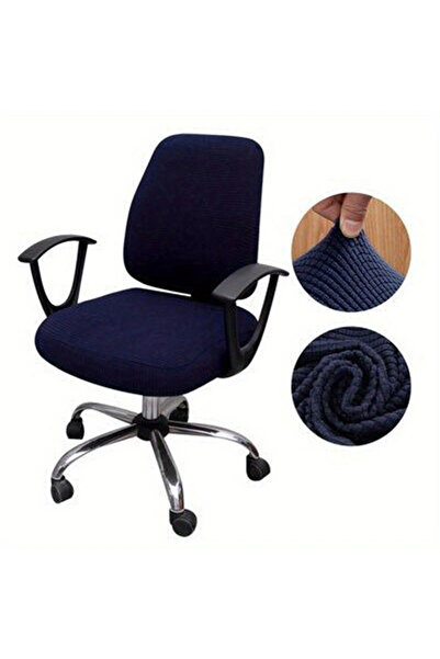 Choice Tibetan blue 2PCS/set Office Chair Cover Solid Color Stretch Jacquard ...