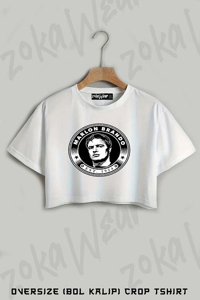 ZOKAWEAR Marlon Brando εμπριμέ υπερμεγέθη Crop T-shirt
