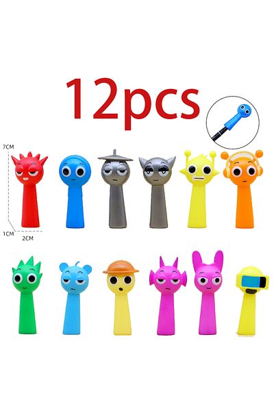 Miniso 24pcs No Box 24pcs Sprunki Figure Blind Box Set Cartoon Hot Games Collectible Doll Toy Pvc Figure Do